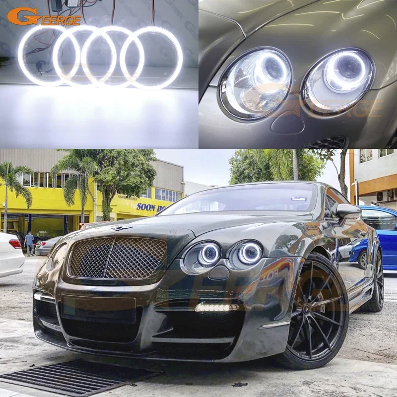 

Для Bentley Continental Flying Spur GT GTC Отличный ультра яркий ремонт DRL дневной свет COB Led Angel Eyes Kit Halo Rings