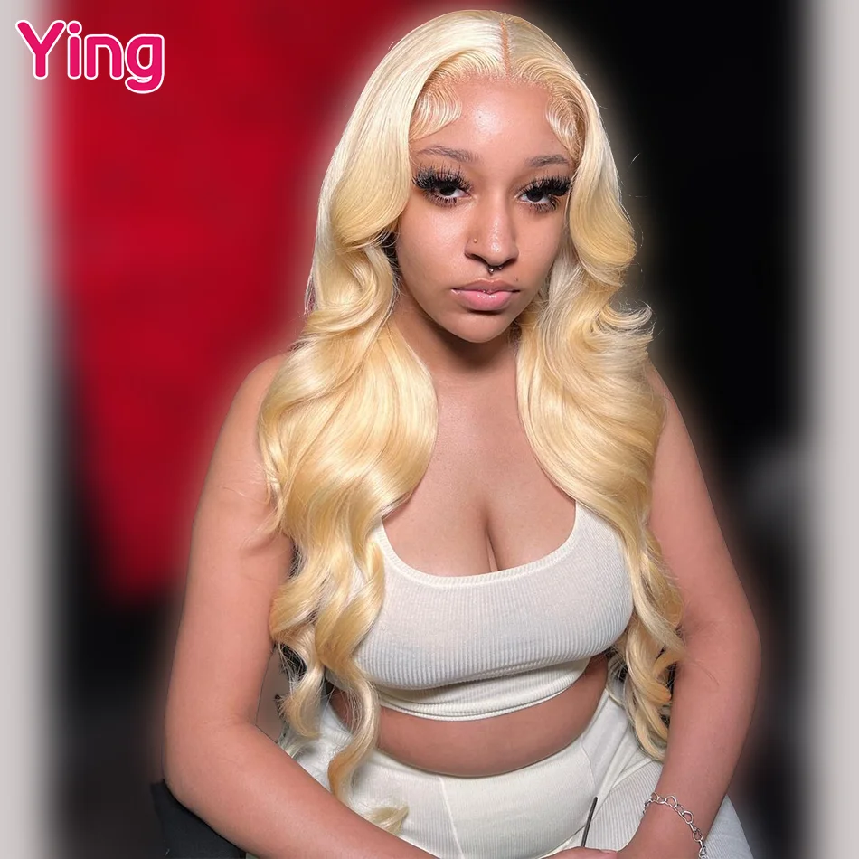 Ying Hair Green Pink Mixed Color Body Wave 13x4 Lace Front Wigs Pre Plucked Brazilian Remy 613  Blonde 13x6 Lace Frontal Wig