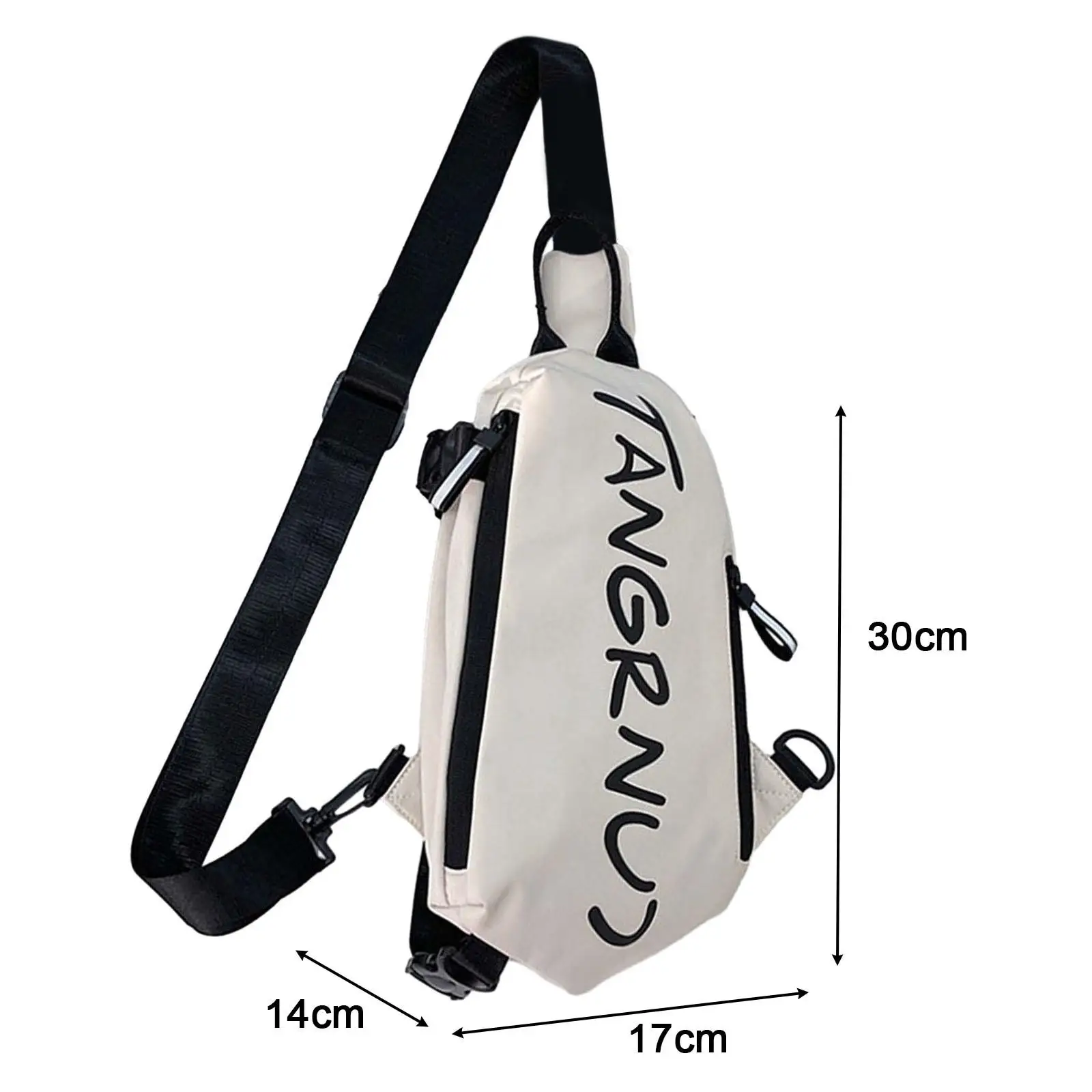 Men Chest Pack Smooth Zipper Waist Pouch Fashion Backpack Cross Body Bag for Backpacking Camping Walking Outdoor Sports Exercise