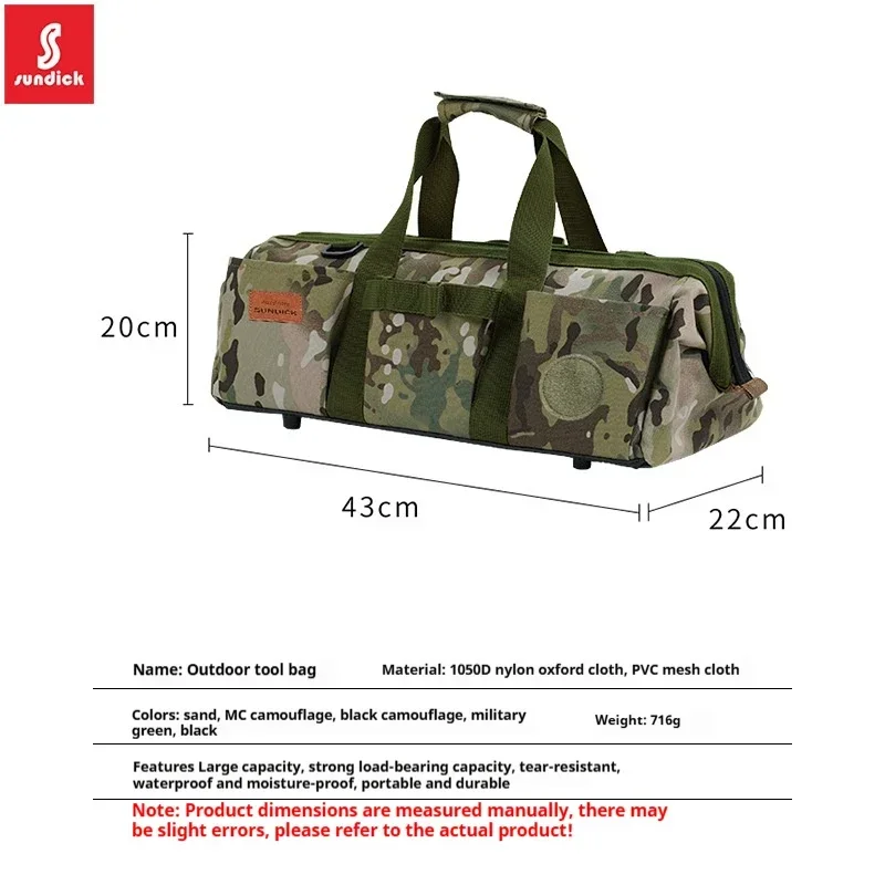 SUNDICK outdoor tent accessories sorting and storage bag miscellaneous bag ground nail hammer handbag waterproof and wear