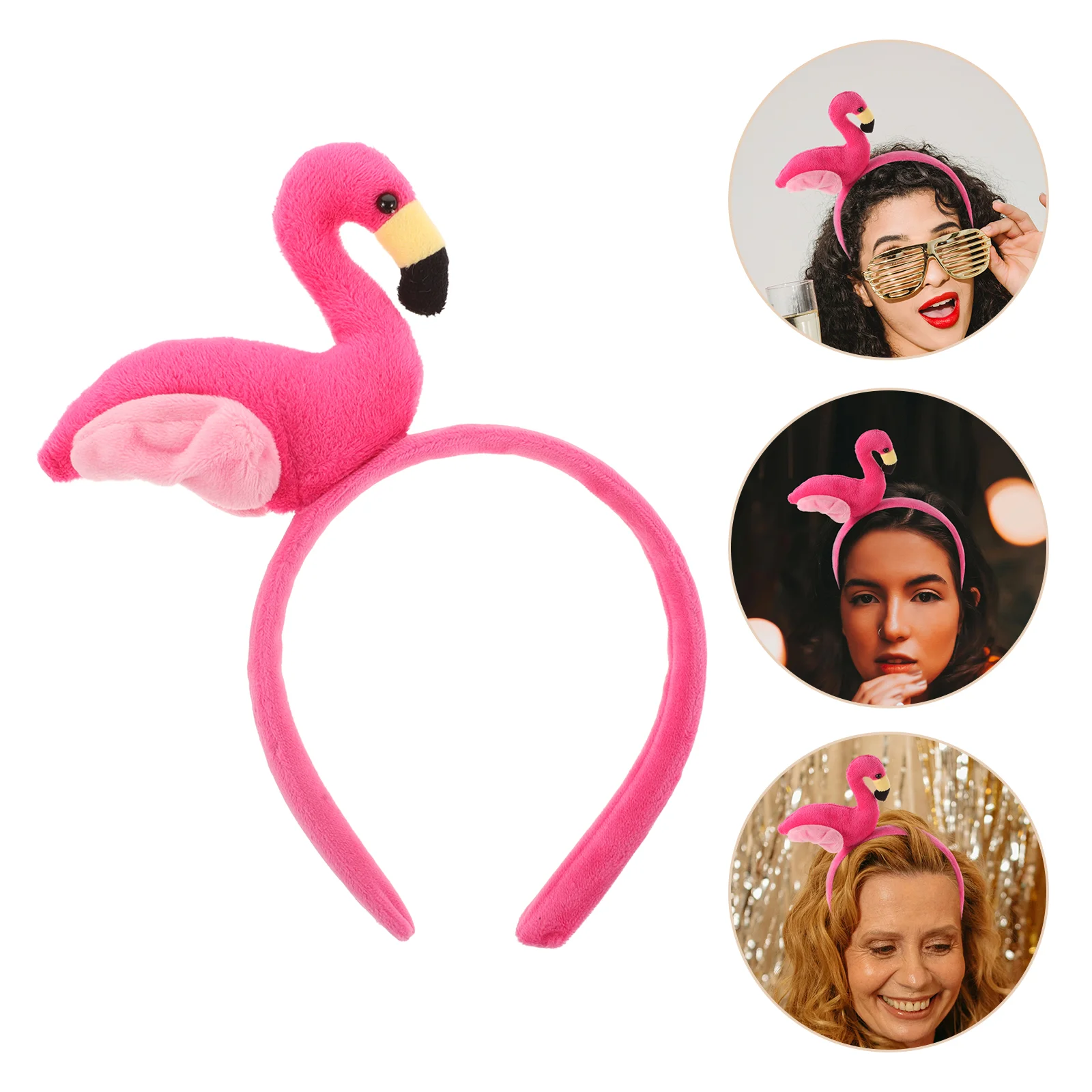 

Plush Flamingo Headdress Creative Hair Hair Accessory for Birthday Christmas (Rosy) party hair hoop party headwear