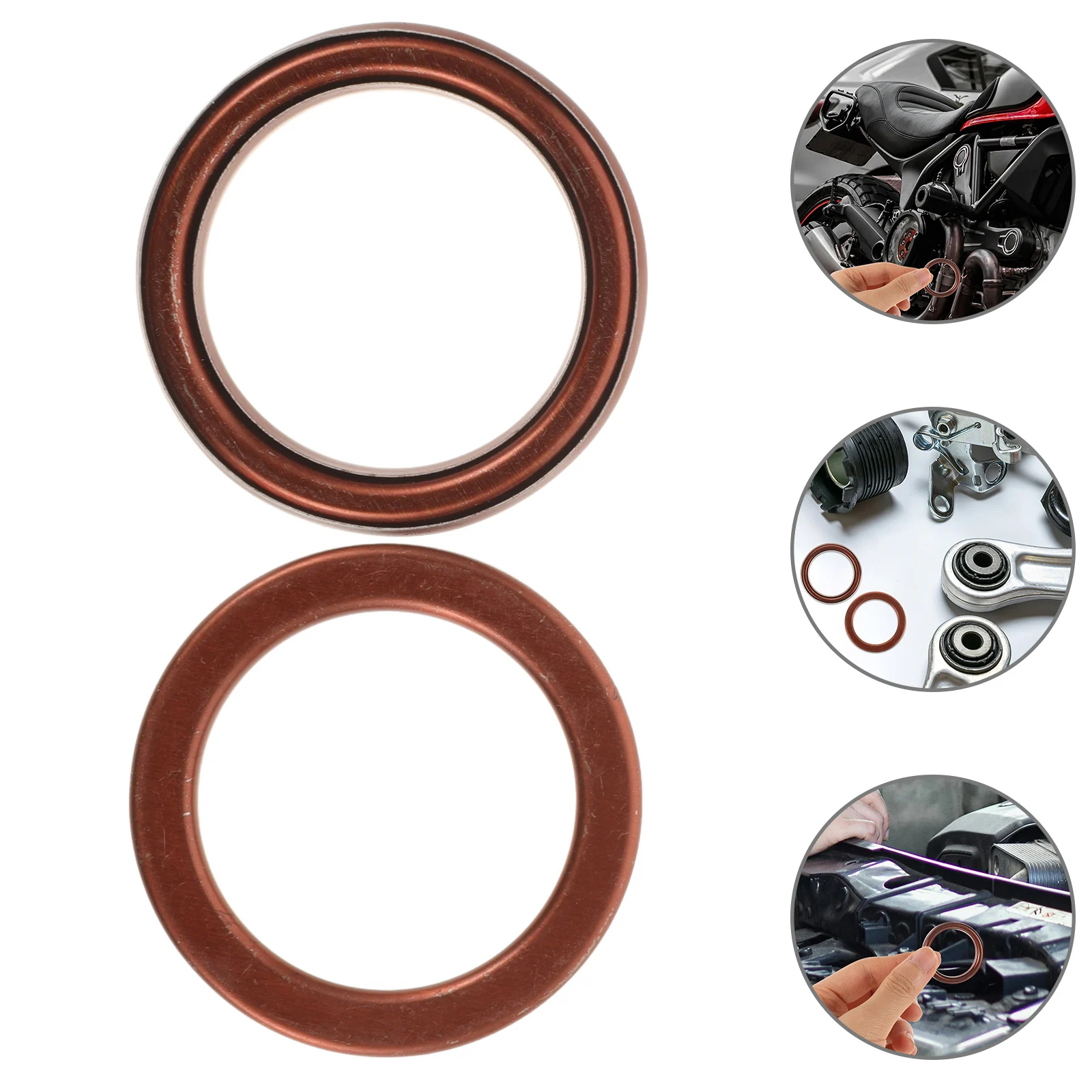

2pcs 32mm Exhaust Pipe Gasket Flange for 50cc 110cc 125cc Motorcycle Replacement Washers Copper Durability Reliable Performance