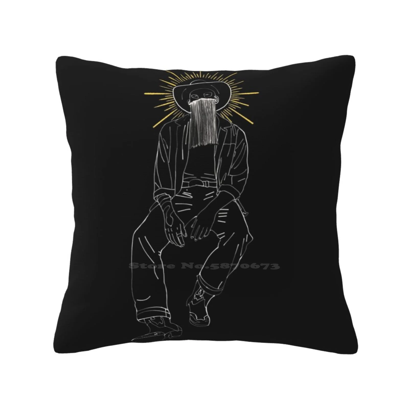 St. Yee Haw Pillow Cover Hug Pillowcase Orville Peck Lines Transparent