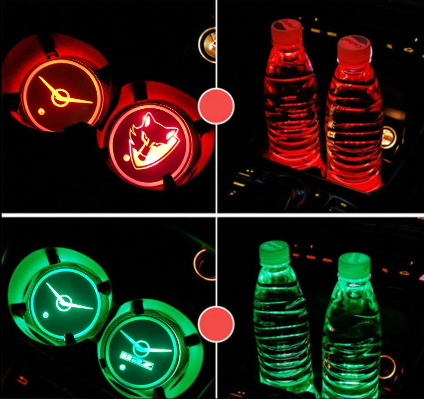 Car Water Cup Bottle Lamp Auto Holder Mat Pad Luminous Coaster For UAZ Hunter Patriot Pickup Profi Ypqa 2206 31512 3160 452