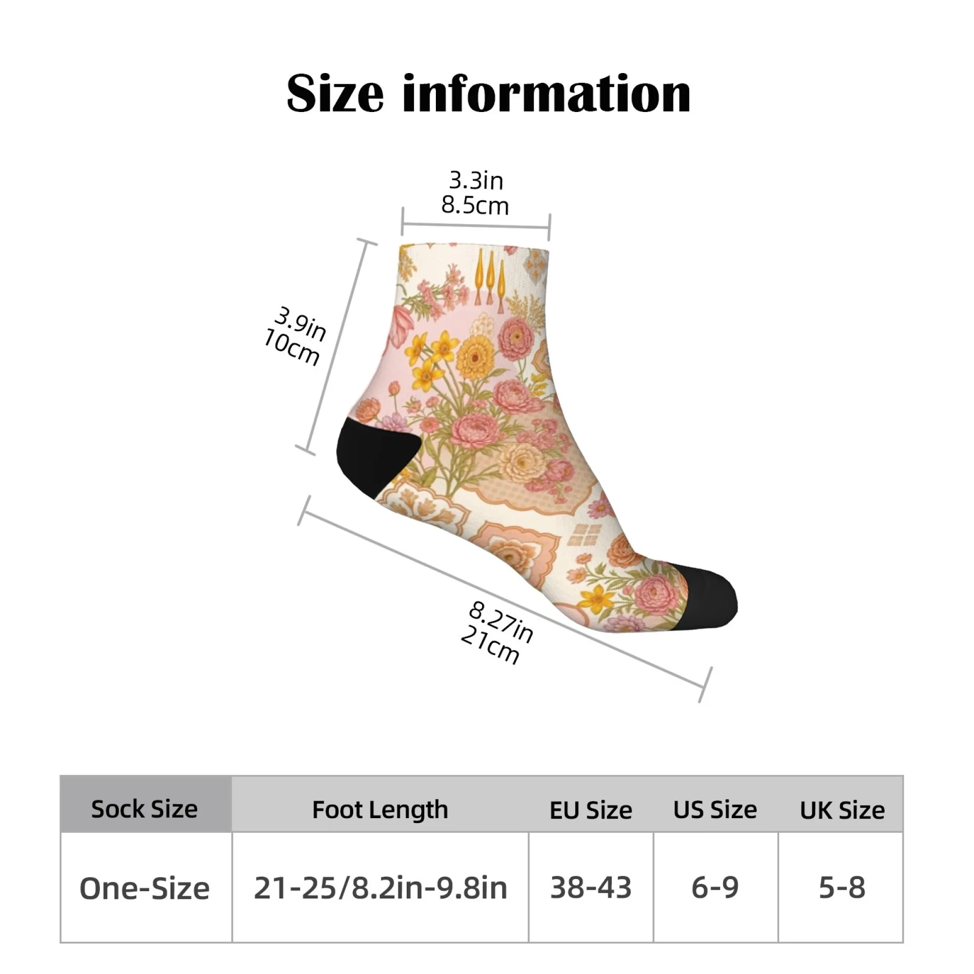 Calzini corti da uomo con puzzle a fiori gialli Novità divertenti calzini a compressione pazzi morbidi e comodi hip hop casual