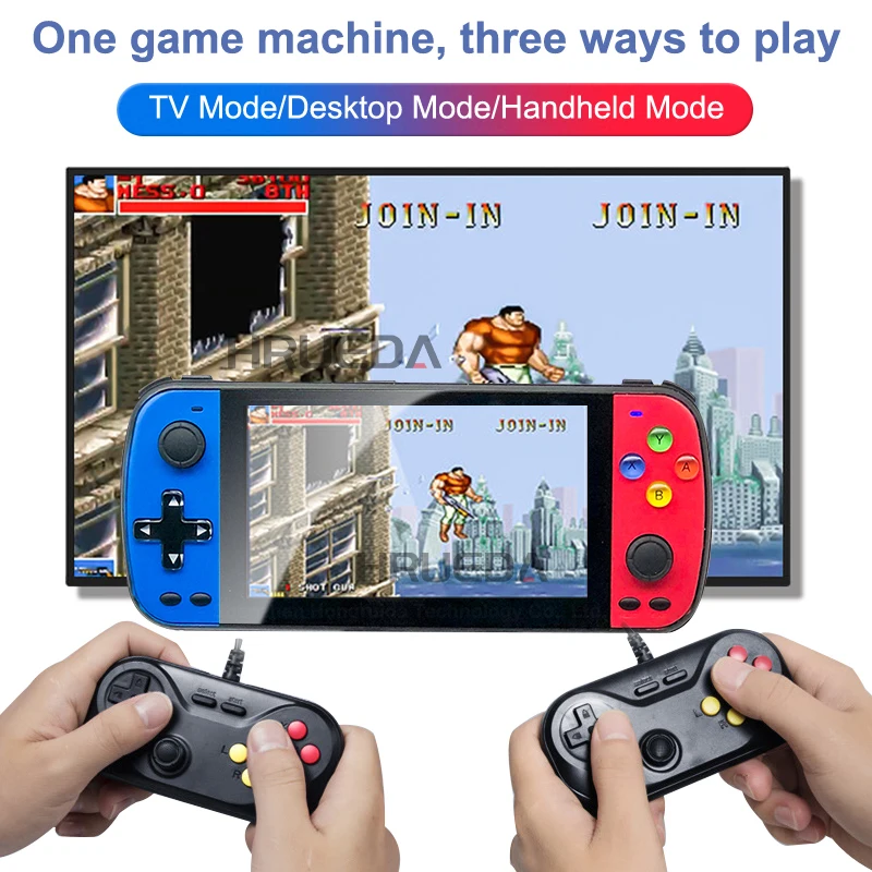 Retro Video Game Console 5.1 Inch 32G 3000/64G 6000 Games PS5000 Double Game Console Portable Handheld Arcade Video Game Players