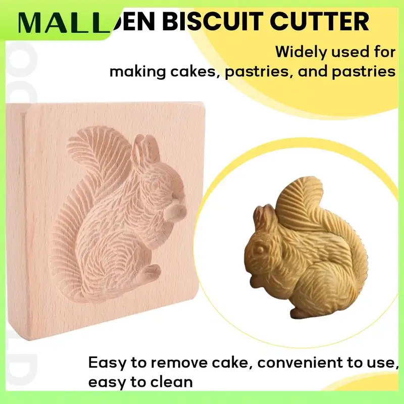 MALL Cookie Mold Shortbread Mold Wooden Biscuit Cutter Cookie Mold Cutter Gingerbread Biscuit Shortbread Mold