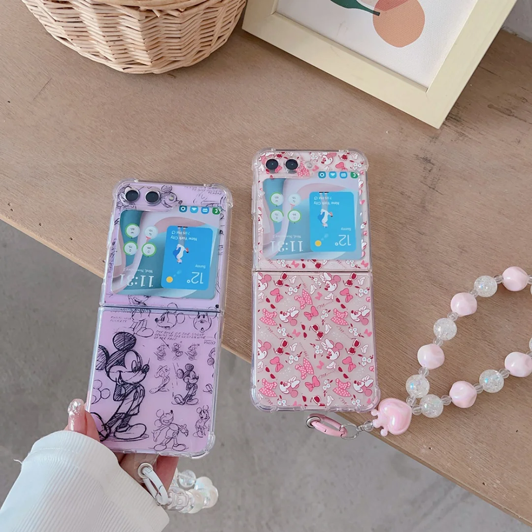 

Couple Anime Mickeys Minnies Mouses Full screen Phone Case for Samsung Galaxy Z Flip 6 5 4 3 ZFlip 7 Shockproof Ultra Thin Cover