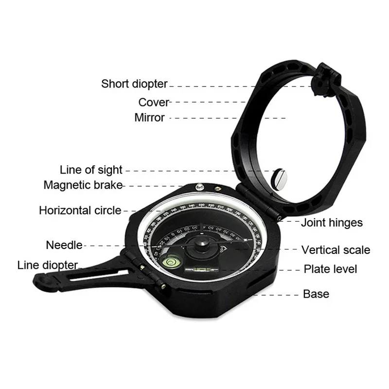 Eyeskey-Professional Geological Compass, Handheld, Lightweight, Outdoor Survival, Military Compass for Measuring Slope Distance