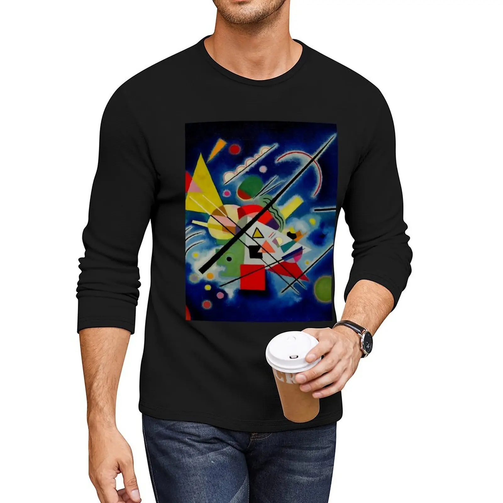 

Wassily Kandinsky Blue Painting (Blaues Bild) Kandinsky Abstract Cubism Long T-Shirt korean fashion Men's t-shirts