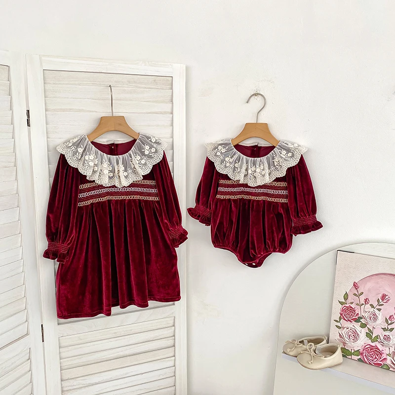 2026 Neu 0-24M Weihnachten Kleinkind Mädchen Roter Spitzen-Strampler Langärmeliger Baby-Mädchen-Jumpsuit Kinder Frühlingskleidung – Detail 18