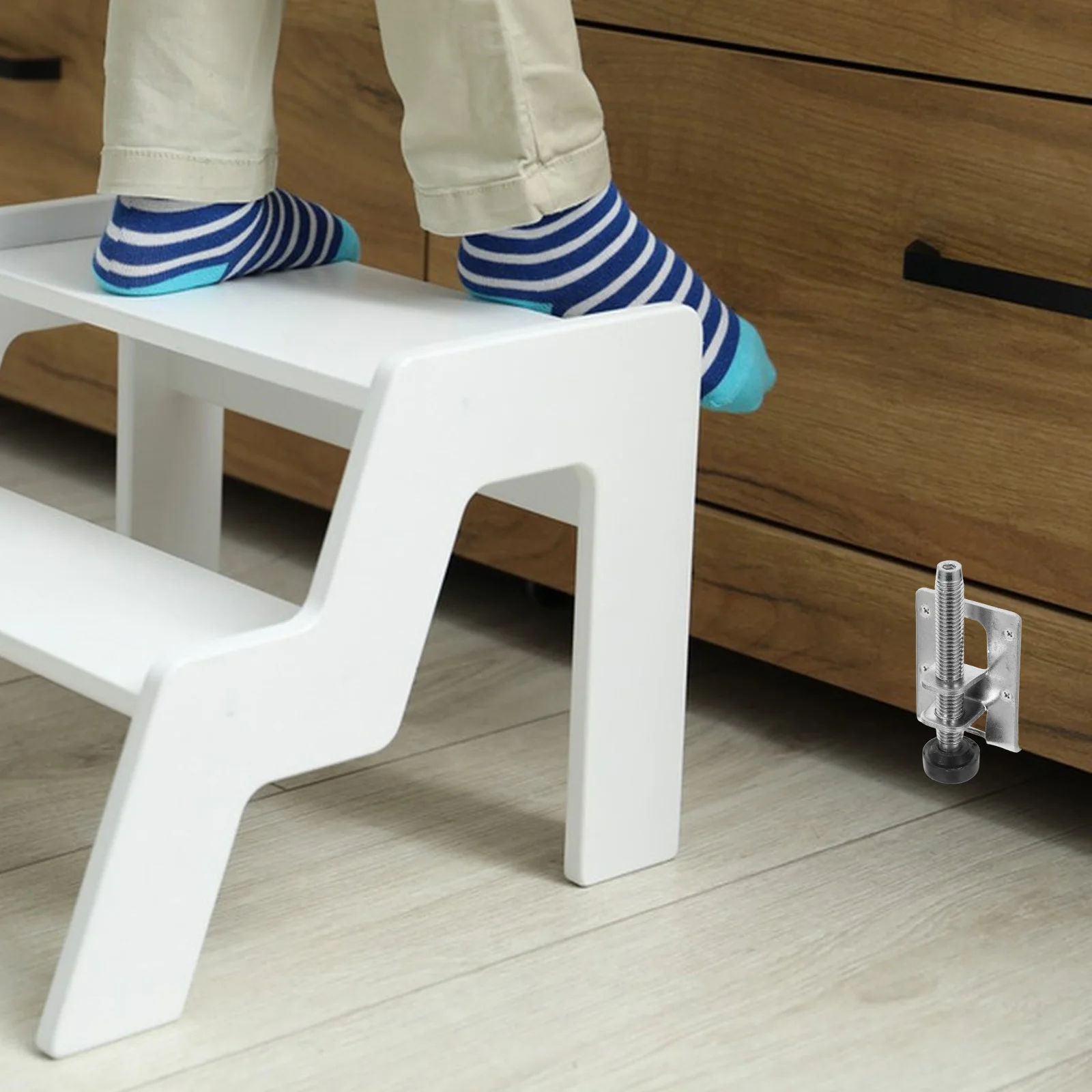 

4Pcs Adjustable Furniture Feet Heavy Duty Levelers for Tables Chairs Cabinets Anti Slip Pads Floor Protection Silver