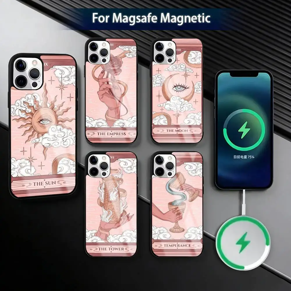 

Moon Star S-Sun Tarot Phone Case For iPhone17,16,15,14,13,12,11 Plus,Pro Magnetic with Magsafe Wireless Charging