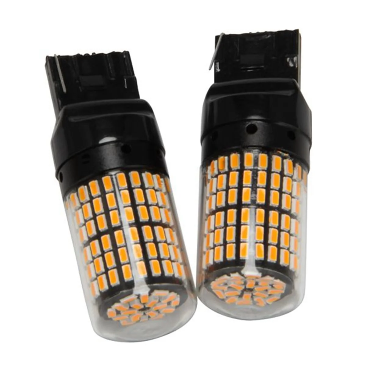 4Pcs Super Bright Canbus T20 7440 W21W Wy21W 144-Smd Reverse Light Turn Signal Light Error Free T20 7440 Yellow