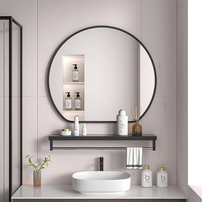 Miroir de maquillage IQUE Mirror avec étagère, pâte HOMirror, maison, toilette, chambre à coucher, simple