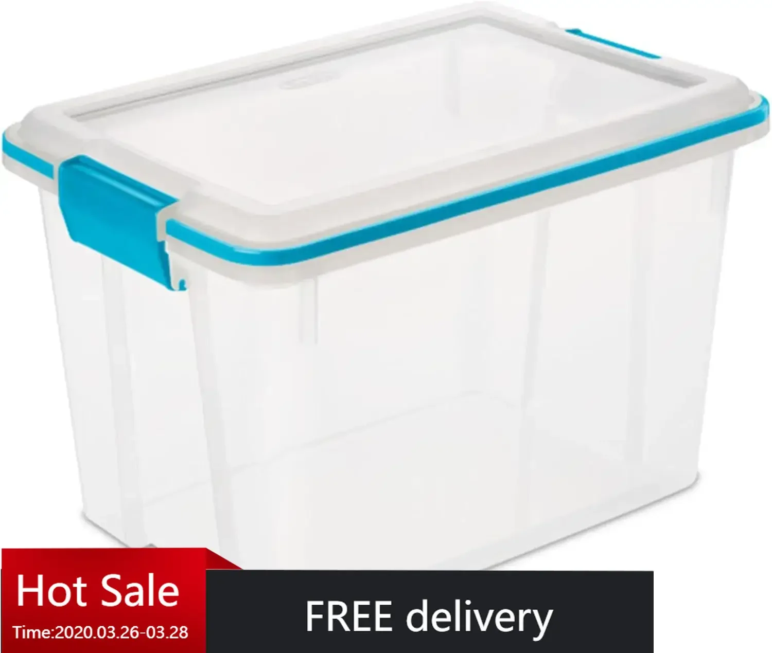 Gasket Box, Stackable Storage Bin with Latching Lid, 20 Quart, 18 Pack