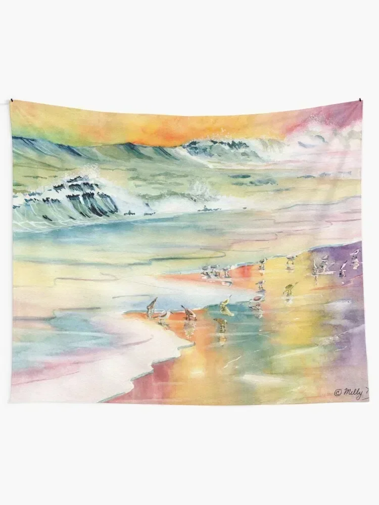 Shoreline Watercolor Tapestry Room Decore Aesthetic Home Decorations Aesthetic Wall Tapestries Tapestry