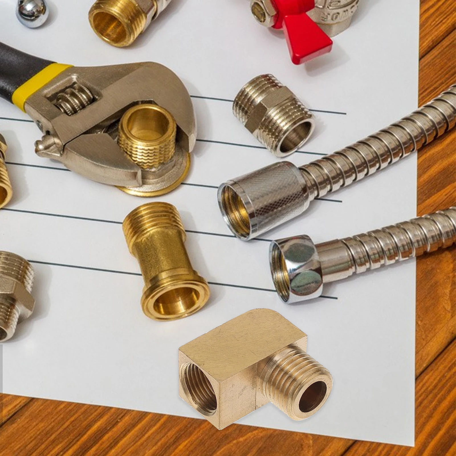 

4pcs Brass Fittings Joint Connection Thread Connectors Pipeline Elbow Connector Pipe Fittings Sturdy Wide Uses Oil Gas