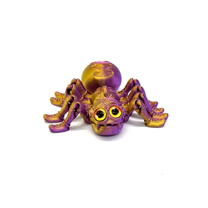 3D-gedrucktes Spinnentier-Spielzeug, realistische bunte Spinnenfigur, bewegliches Zappelspielzeug für Spinnenliebhaber, Halloween, Heimdekoration