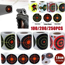 100/200/250Pcs Per Roll 3inch(7.50cm) Adhesive Shooting Sticker Targets Splatter Splash Amp Shooting Reactive Practice Training