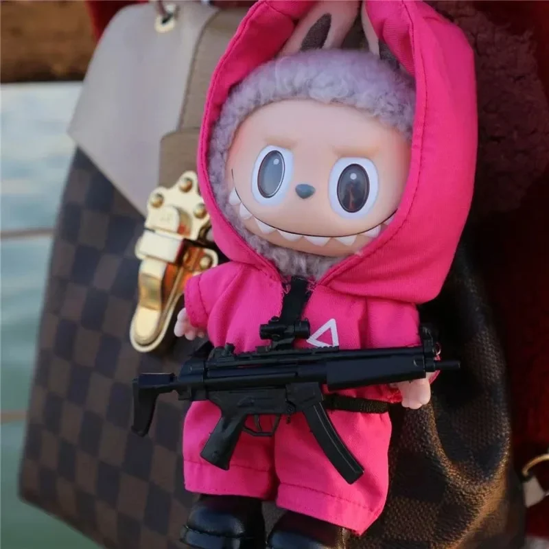 15 17cm For Labubu Interchange Jacket Outfit Clothes Toys Korean Kpop Idol Doll Squid Jumpsuit Cool Mask Clothes Accessories