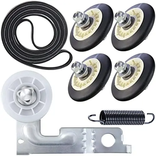 

Upgraded Dryer Repair Kit for Kenmore – Drum Roller, Belt, Idler Pulley & Spring (Fits Models Fig 6 & 7)