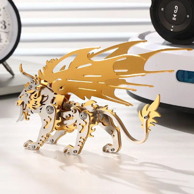 3D three-dimensional metal puzzle, Shanhaijing Divine Beast Qiongqi, DIY handmade children's toys, birthday gifts