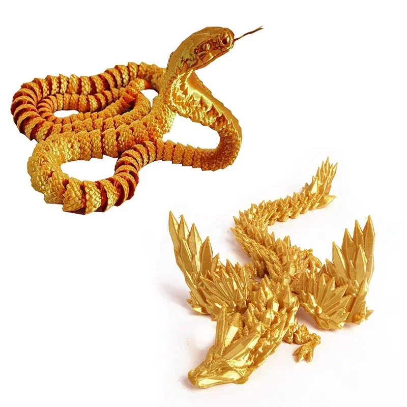 

3D Printed Dragon Egg Rotatable Articulated 3d Printed Snake Creative Kid Interaction Toys living room decoration Statue Gifts