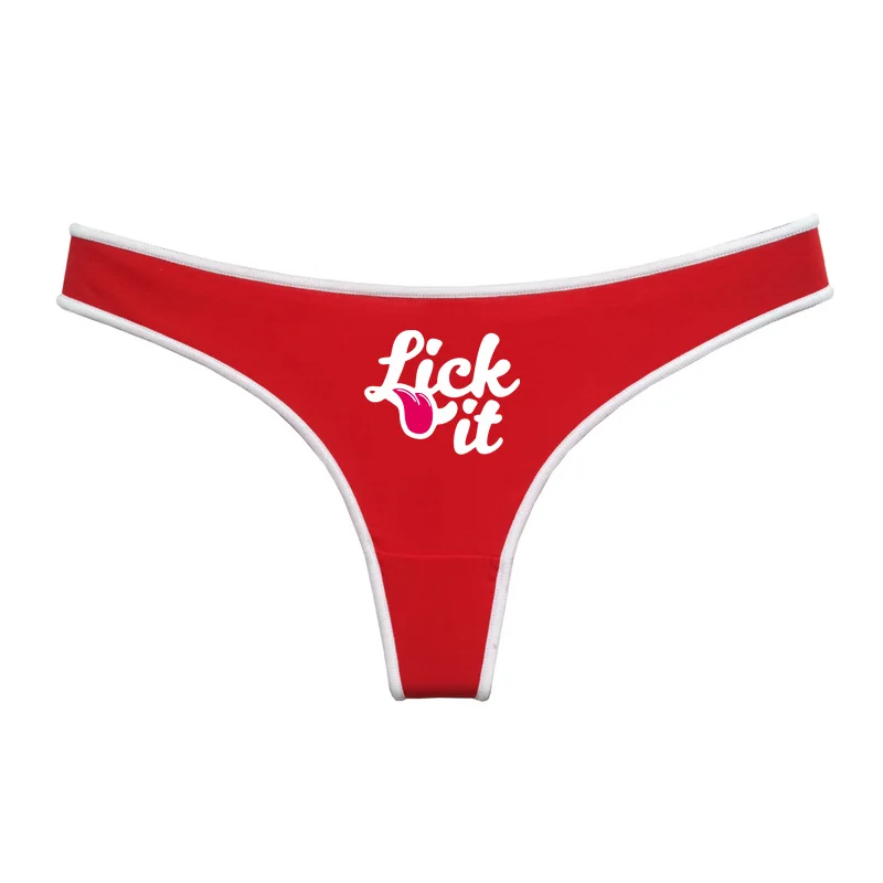 Lick It Sexy Lips Women Red Underpant Cotton Seamless Thong Female Lingerie Soft Seamless Invisible Breathable Sport Underwear