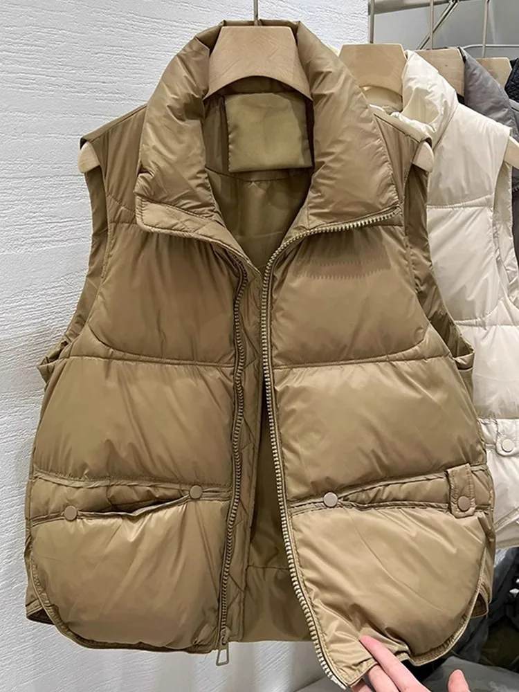 

Thiened Warm Stand Collar Svel Vest Autumn Winter New Sle Layered Versatile Slimming Outerwear Faionable down Cot...