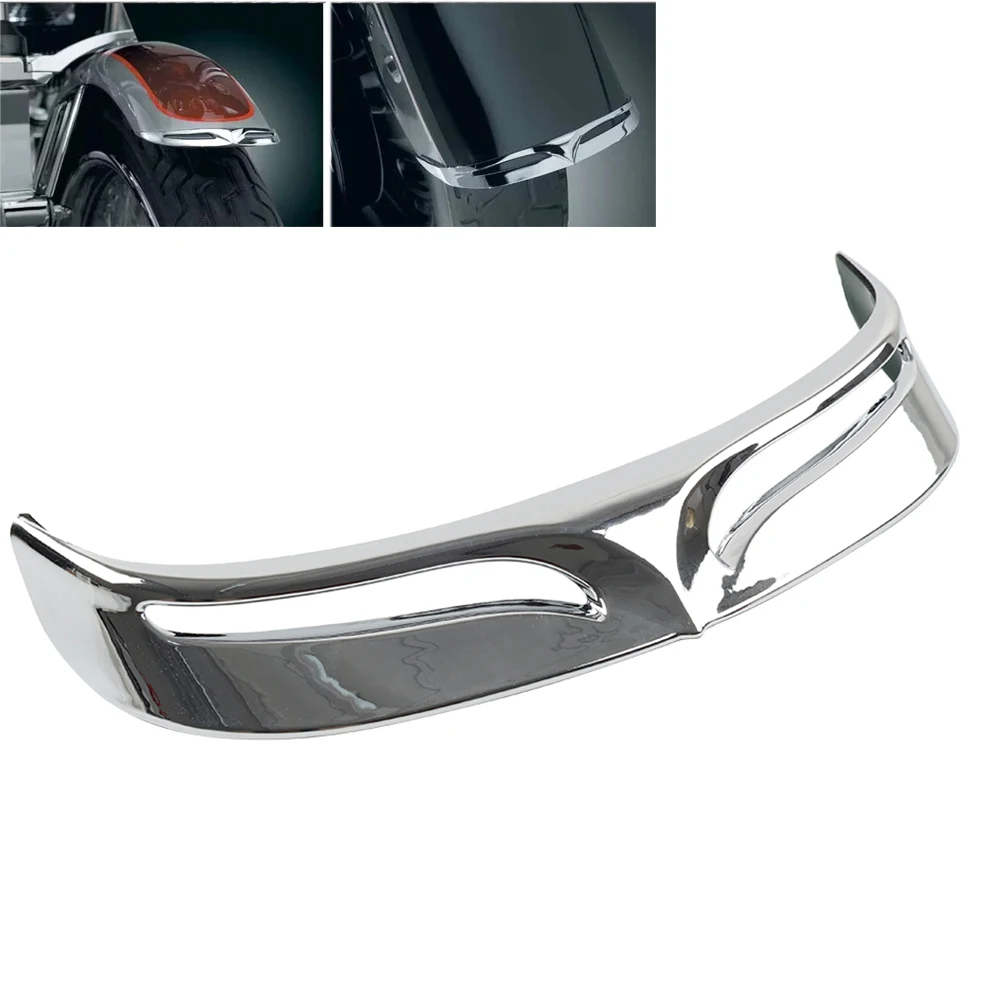 Chrome Motor Rear Trailing Mudguard Tip Trim Decoration Plastic For Harley Fat Boy FLSTF 2007-2017