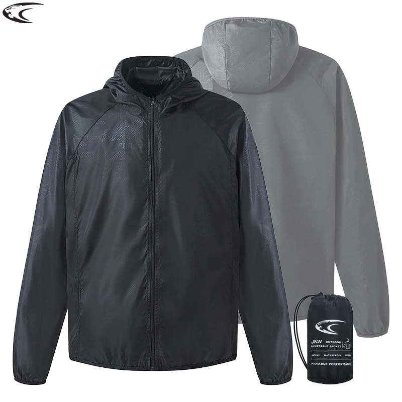 LNGXO Veste de randonnée imperméable pour hommes et femmes, coupe-vent à séchage rapide, protection solaire, unisexe, pour camping, escalade, sports de plein air, manteau de pluie