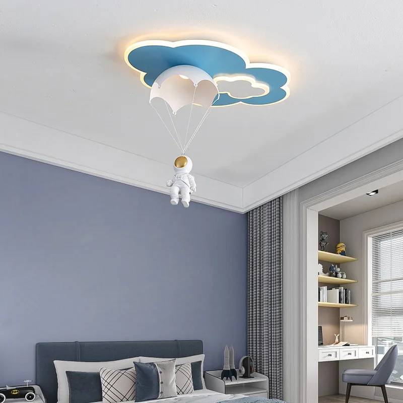 

Creative Astronaut Parachute Clouds Led Ceiling Lamp Acrylic Changeable Indoor Lighting Fixtures For House Kids Bedroom Study