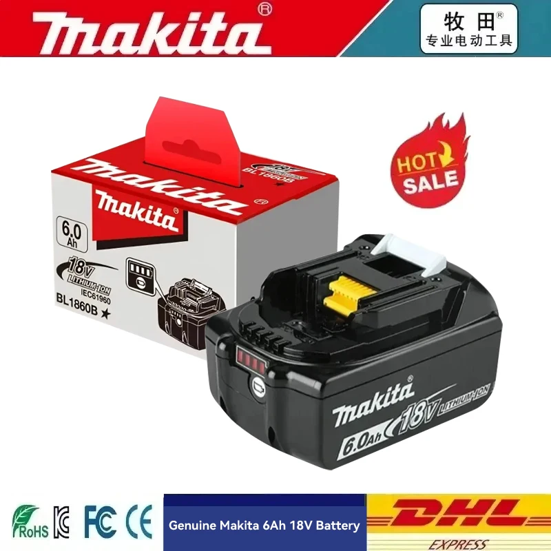 

Makita BL1860 18V 6.0Ah Rechargeable Battery BL1860B BL1850 BL1840 BL1830 & Charger For Cordless Screwdriver Power Tools