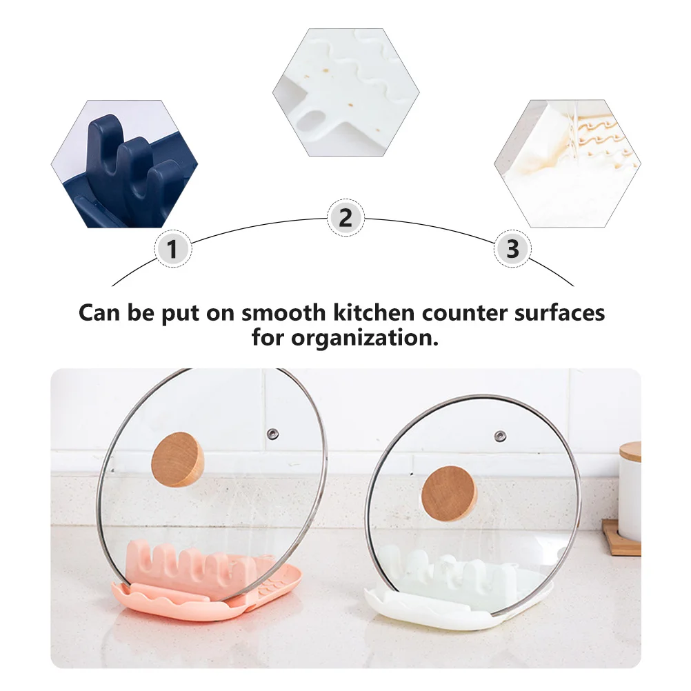 

3pcs Pot Cover Spatula Rack Premium Pp Plastic Kitchen Storage Holder Multi-Purpose Utensil Organizer Pot Lid Shelf Cookware