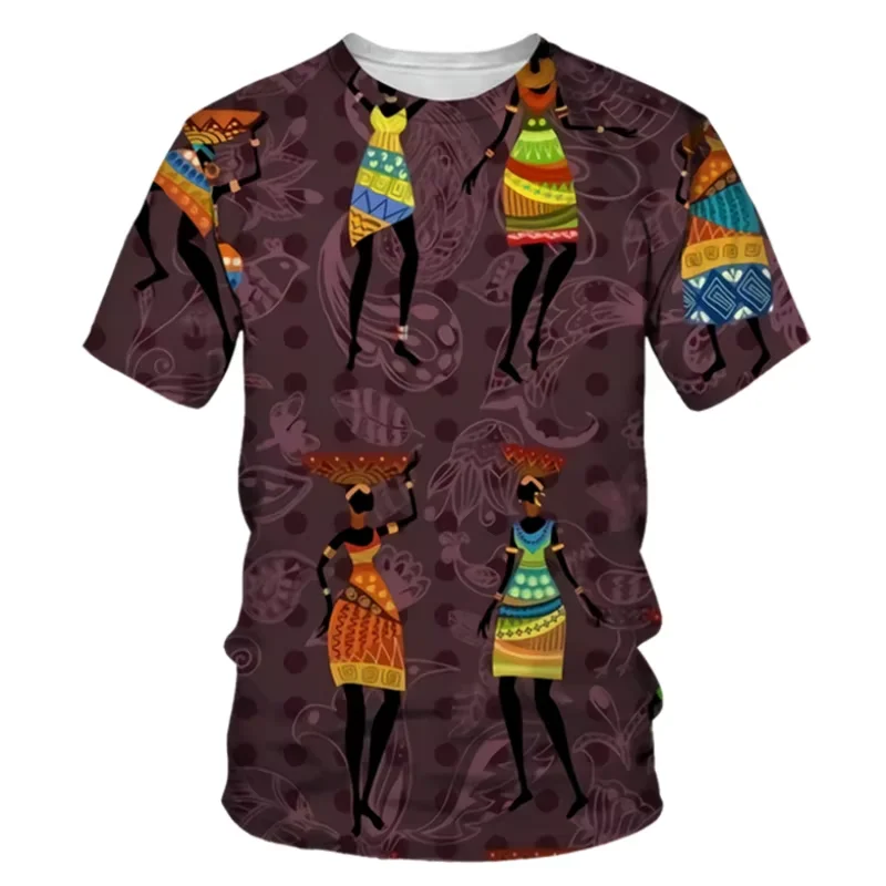 African Ethnic Style T-shirts 3D Print Summer Streetwear Crew Neck Short Sleeve TShirt Oversized Men Women Tops Tees Clothing