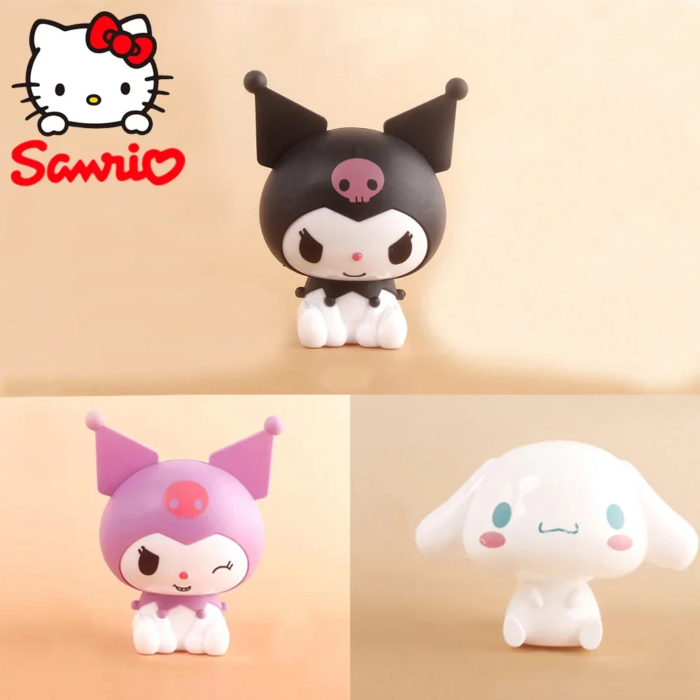 Sanrio 8Cm Figure Anime Kawaii Cinnamoroll Kuromi Hello Kitty Cat Cake Action Collection Christmas Gifts Toys For Children