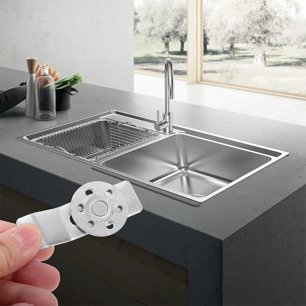 

10 шт., сверхмощные зажимы для раковины, круглые монтажные кронштейны, комплект для ремонта раковины для кухни, ванной комнаты, гранита, мрамора