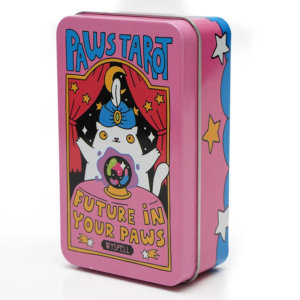 1pc PAWS Tarot Deck in tin box, 78-Card Set, Premium Paper Cardstock, Beginner-Friendly, Enthusiast-Approved, Durable & Portable