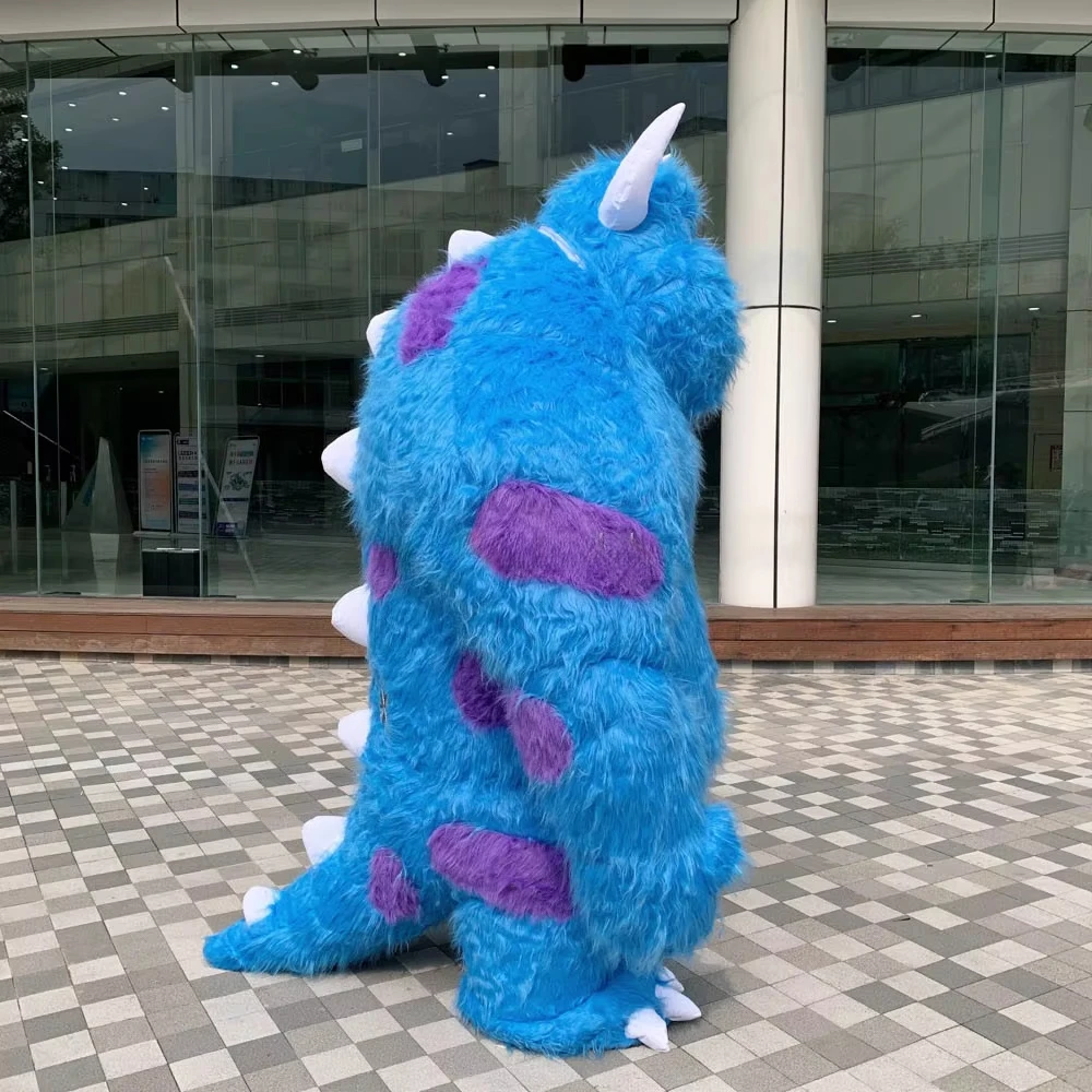 Disfraz Inflable de Monstruo Azul de 2m/2.6m para Adultos, Traje Inflable para Cosplay de Halloween, Mascota Inflable sin Batería