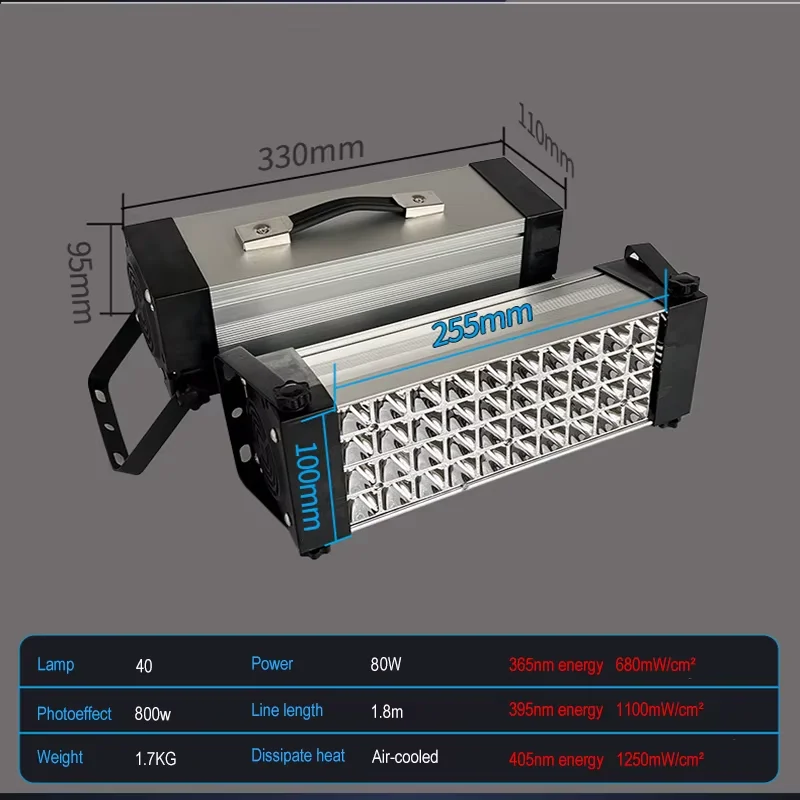 كفاءة 800 واط الحبر علاج تجفيف مصباح الأشعة فوق البنفسجية الحبر المعالجة السريعة المحمولة الباردة ضوء الأشعة فوق البنفسجية مصباح طباعة الشاشة مصباح الفلورسنت #6