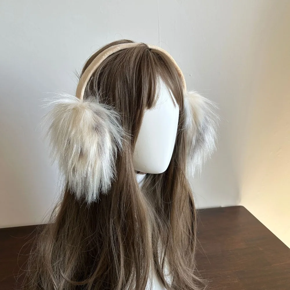 

Japanese Style Portable Plush Earmuffs Soft Cold Protection Faux Fur Ear-Muffs Fluffy Ear Wraps JK Accessories