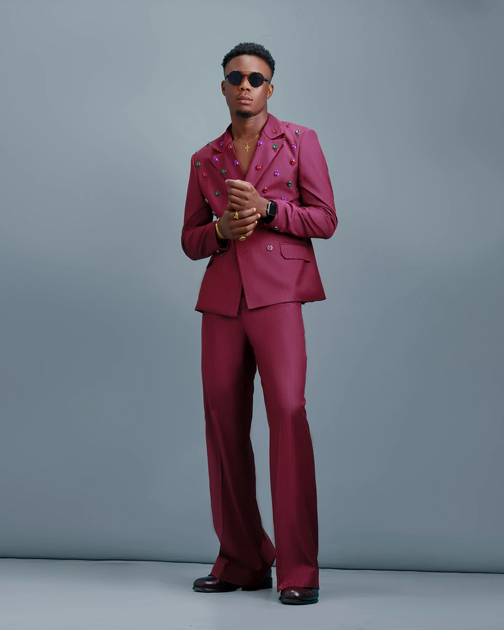 Eleganckie męskie smokingi ślubne, zestaw 2-częściowy: marynarka i spodnie, zdobione kryształkami, klapy w szpic, garnitur męski, na wieczorne przyjęcie, biznesowy blezer, szyte na miarę.