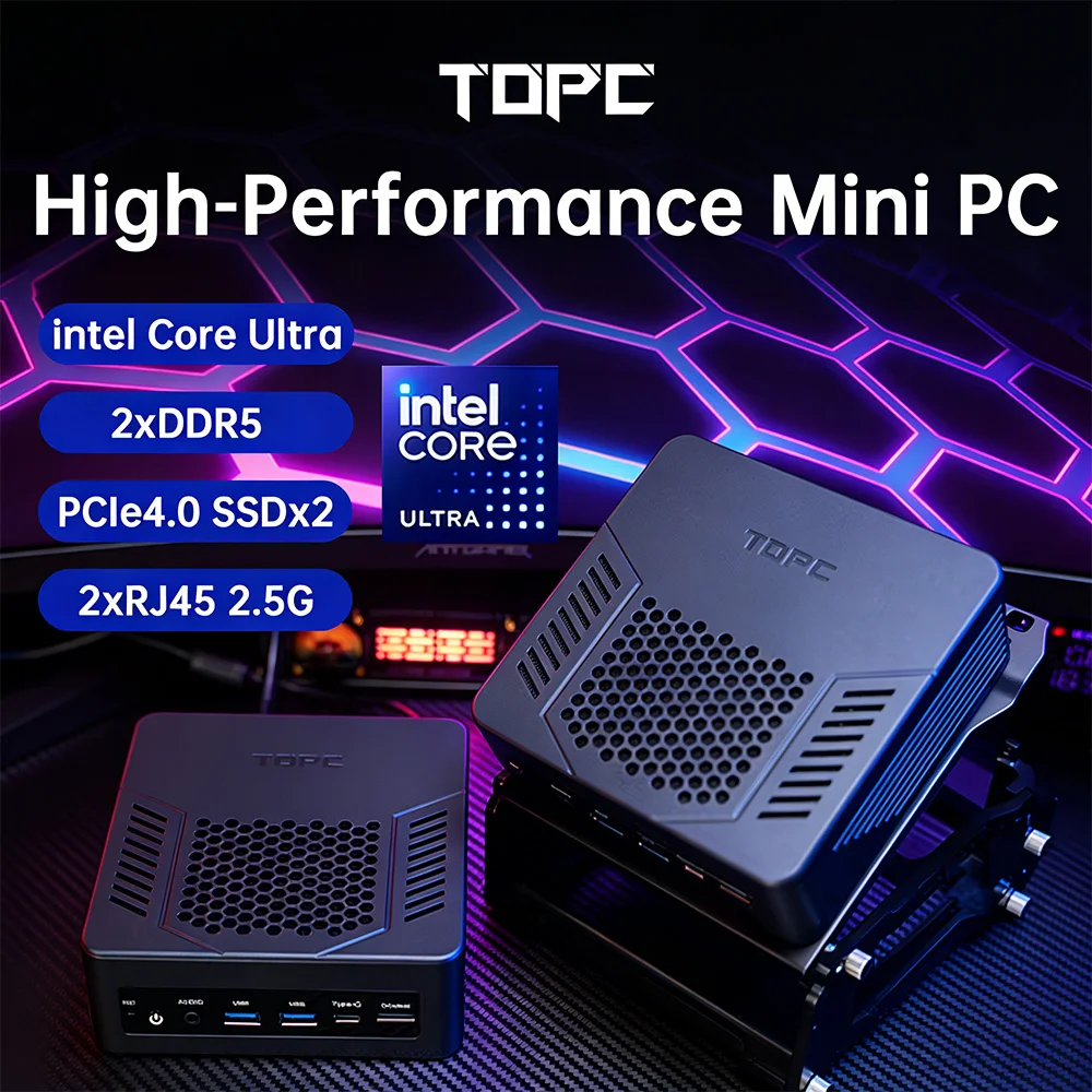 Mini PC da gioco definitiva |   Grafica Intel Core Ultra 9 e ad arco |   Supporto eGPU OCuLink |   DDR5 128 GB |   Doppio LAN e WiFi da 2,5 G