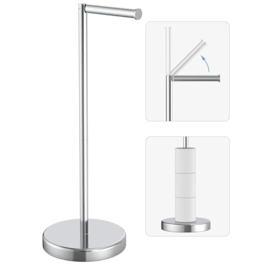 

Toilet Paper Holder Stand, Freestanding Tissue Roll Holder for Bathroom, 304 Stainless Steel Rustproof Toilet Paper Stand Stora