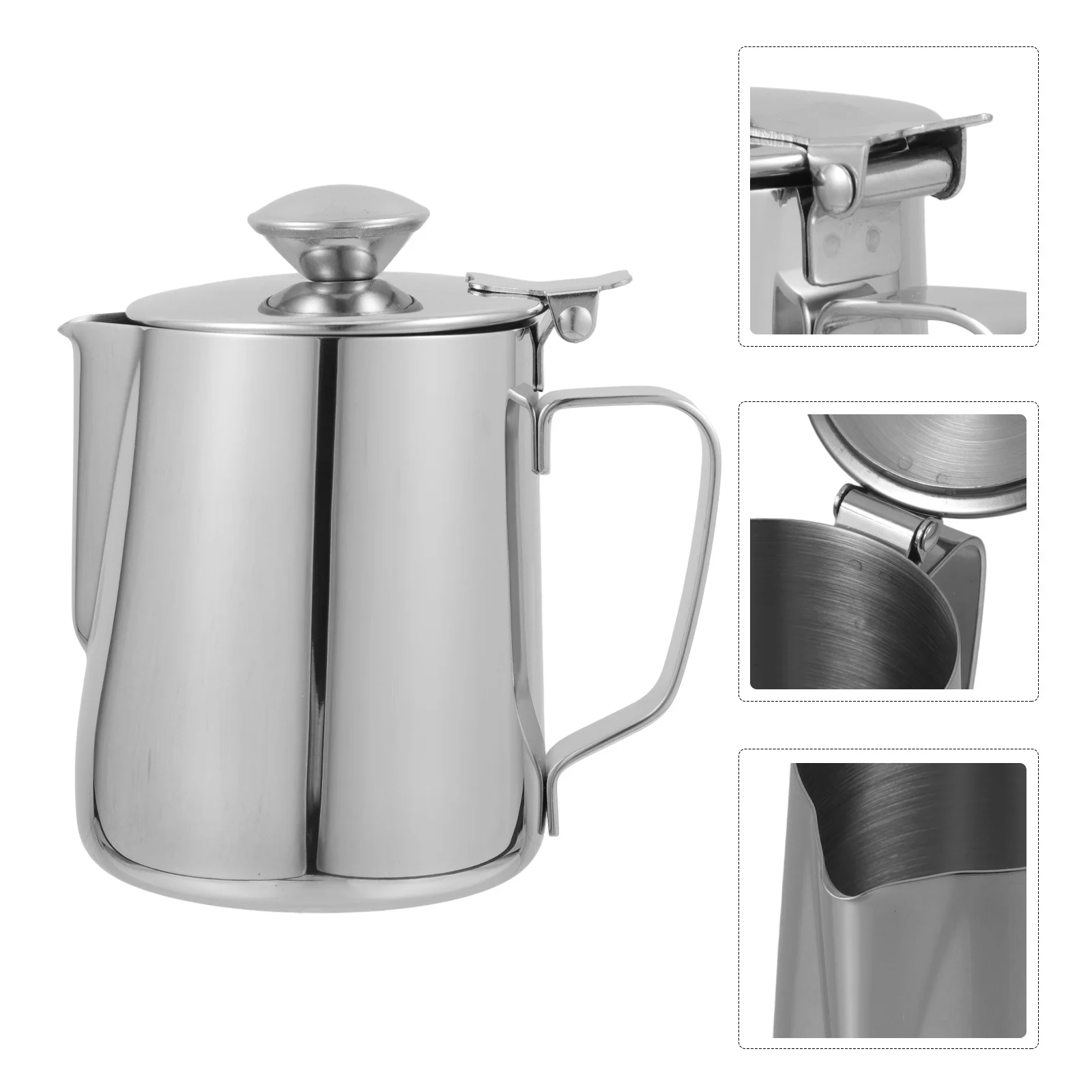 

1Pcs Stainless Steel Coffee Milk Pitcher Sharp Mouth Easy Pour 350ml Thickened Latte Art Cup Practical Storage Cup