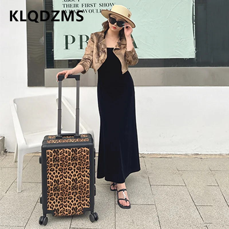 KLQDZMS High Quality Suitcase PVC Boarding Box Women's Trolley Case Family Travel Essentials 20
