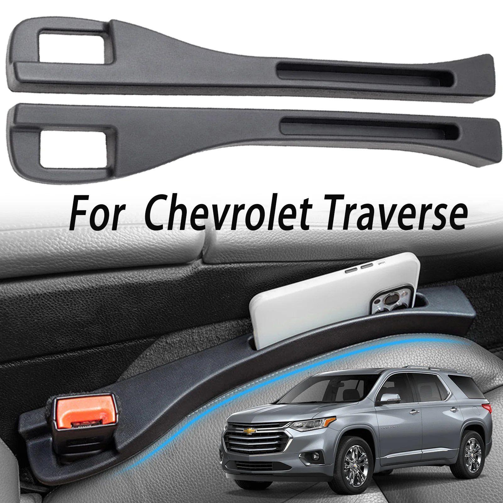 Car Seat Gap Filler Crevice Organizer Storage Seat Strip Interior Accessorie For Chevrolet Traverse 2018-2024 LS RS Z71 Limited