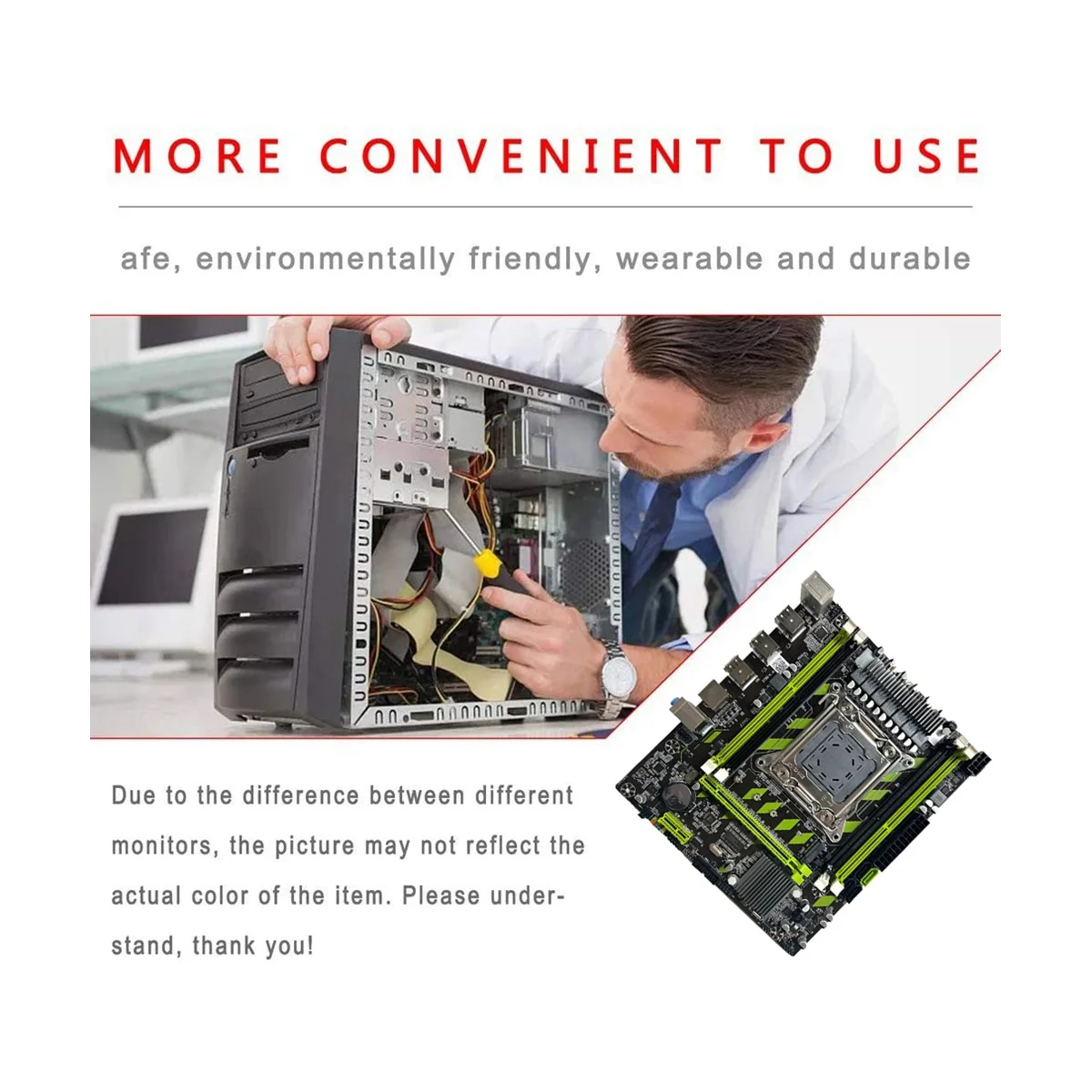 X79G PC Game Motherboard+E5 2670 V2 CPU+Thermal Grease LGA2011 4XDDR3 RECC RAM Slot M.2 NVME PCIE X16 6XUSB2.0 SATA3.0