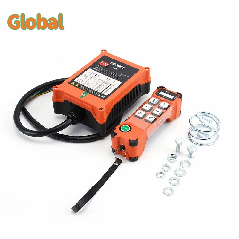 HENJEL H106 6 ปุ่มอุตสาหกรรมไร้สายวิทยุเครนรีโมทคอนโทรลรอกเหนือศีรษะ Bridge TRACK Crane CONTROLLER